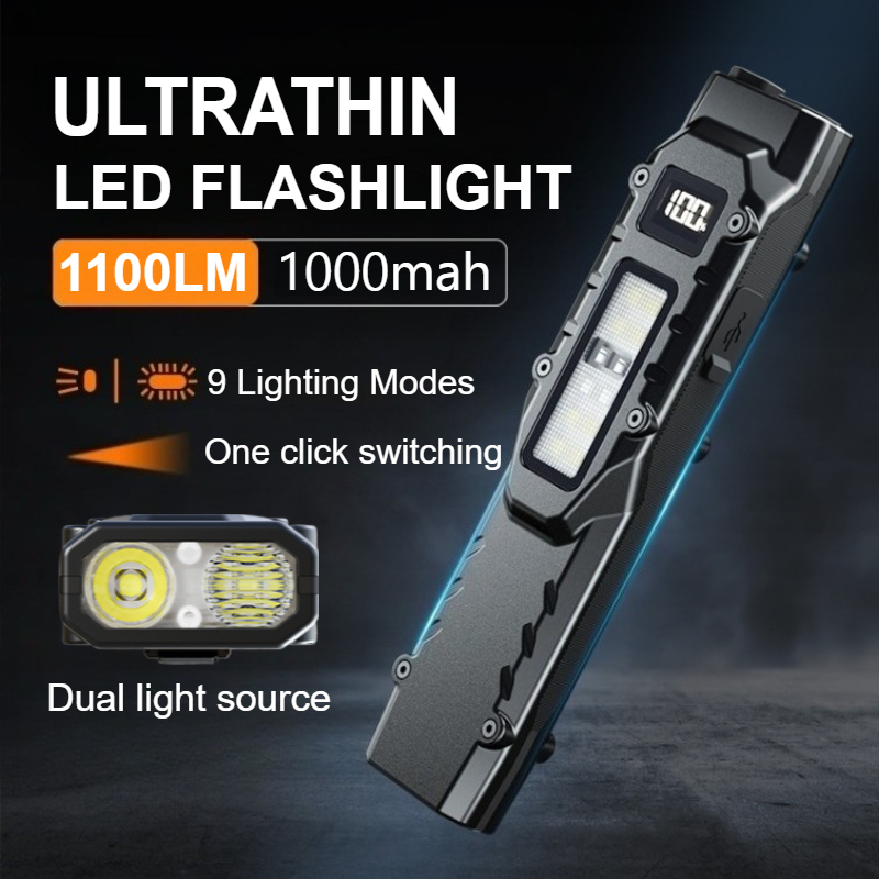 Edc Carry Clip - EDC Tactical LED Flashlight USB-C Rechargeable