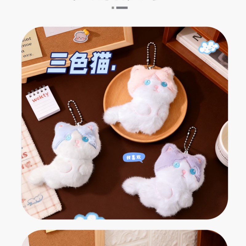  Cute Calico Cat Plush Keychai – Carabiner Keychain recenzja i cena