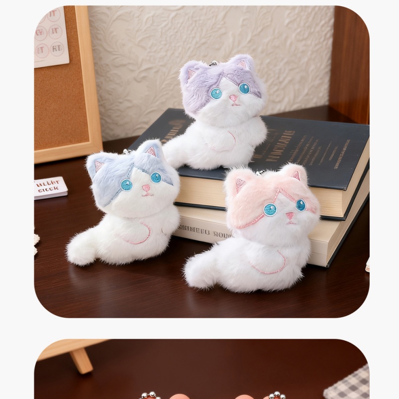  Cute Calico Cat Plush Keychai – Carabiner Keychain recenzja i cena