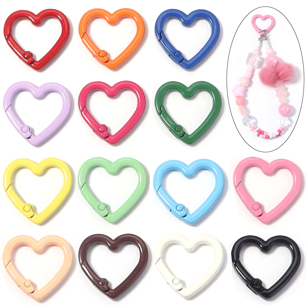 5pcs Alloy Heart Spring Clasps – Carabiner Keychain recenzja i cena