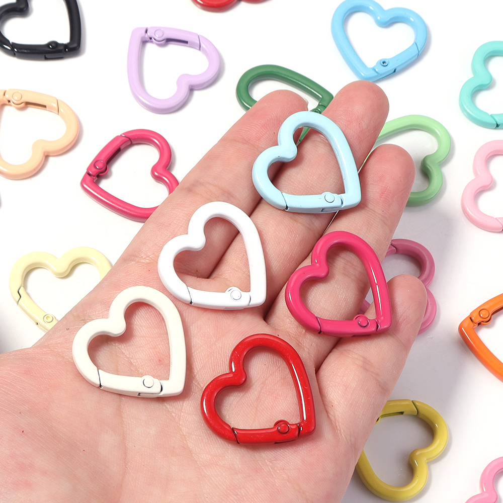 5pcs Alloy Heart Spring Clasps – Carabiner Keychain recenzja i cena
